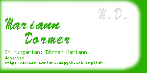 mariann dormer business card